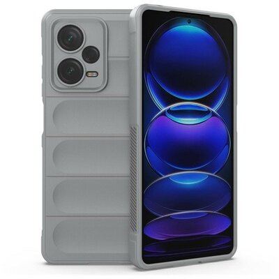 Xiaomi Redmi Note 12 Pro Plus 5G, Szilikon tok, közepesen ütésálló, 3D minta, világosszürke