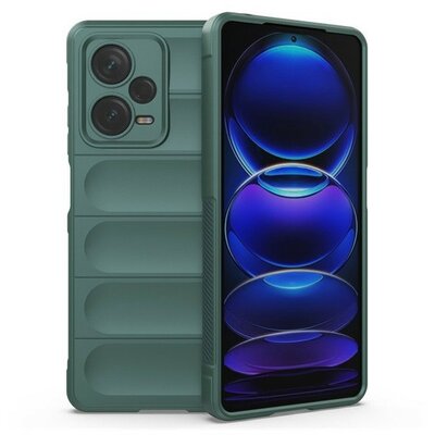 Xiaomi Redmi Note 12 Pro Plus 5G, Szilikon tok, közepesen ütésálló, 3D minta, sötétzöld