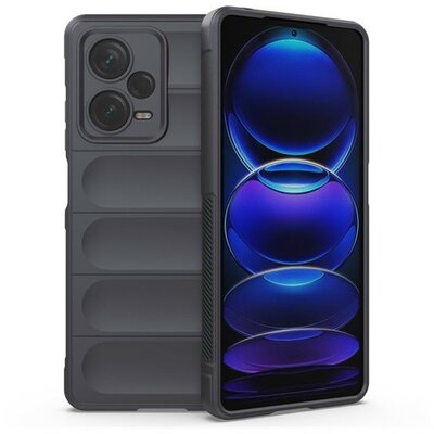 Xiaomi Redmi Note 12 Pro Plus 5G, Szilikon tok, közepesen ütésálló, 3D minta, sötétszürke