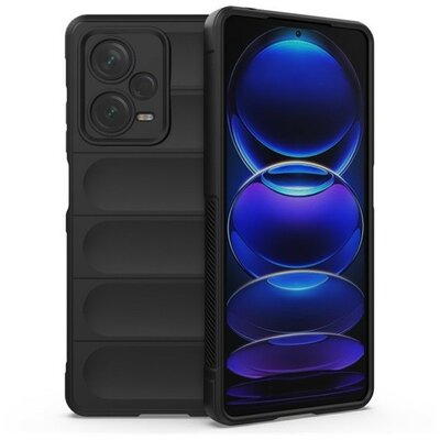 Xiaomi Redmi Note 12 Pro Plus 5G, Szilikon tok, közepesen ütésálló, 3D minta, fekete