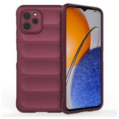 Huawei Nova Y61, Szilikon tok, közepesen ütésálló, 3D minta, bordó