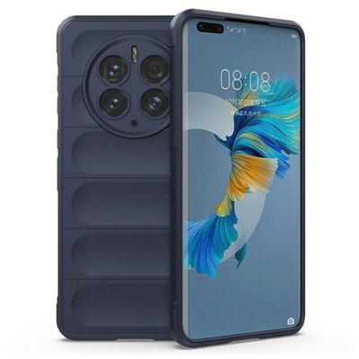 Huawei Mate 50 Pro, Szilikon tok, közepesen ütésálló, 3D minta, sötétkék