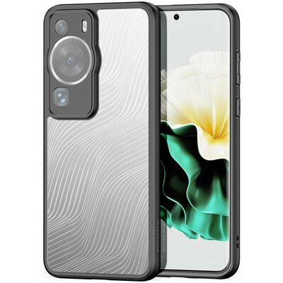 Huawei P60 / P60 Pro, Műanyag hátlap védőtok + szilikon keret, hullám minta, Dux Ducis Aimo, áttetsző/fekete