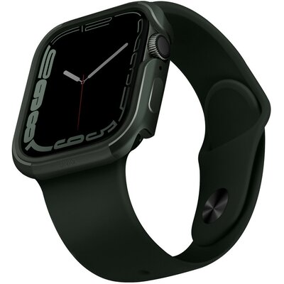 Apple Watch 1-6, SE (44 mm) / Watch 7-8 (45 mm), Fém védőkeret, alumínium, szíj nélkül, Uniq Valencia, zöld