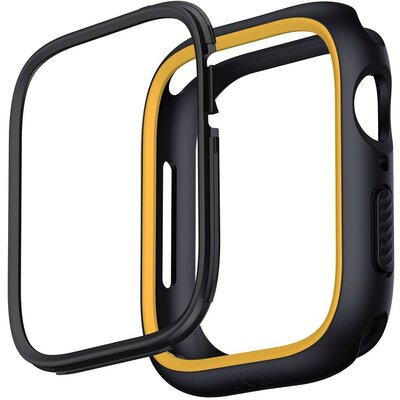 Apple Watch 1-6, SE (40 mm) / Watch 7-8 (41 mm), Műanyag + szilikon védőkeret, szíj nélkül, közepesen ütésálló, 2 db cserélhető kerettel, Uniq Moduo, fekete