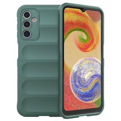 Samsung Galaxy A14 4G / A14 5G SM-A145F / A146B, Szilikon tok, közepesen ütésálló, 3D minta, sötétzöld