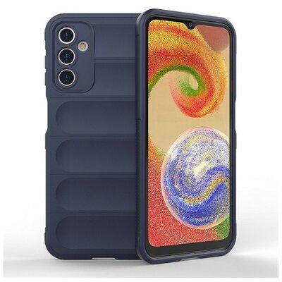 Samsung Galaxy A14 4G / A14 5G SM-A145F / A146B, Szilikon tok, közepesen ütésálló, 3D minta, sötétkék