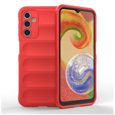 Samsung Galaxy A14 4G / A14 5G SM-A145F / A146B, Szilikon tok, közepesen ütésálló, 3D minta, piros