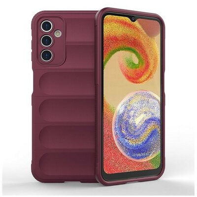 Samsung Galaxy A14 4G / A14 5G SM-A145F / A146B, Szilikon tok, közepesen ütésálló, 3D minta, bordó