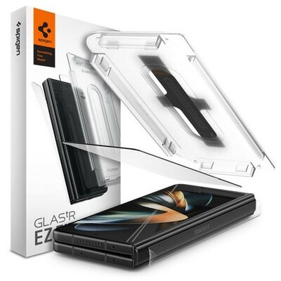 Samsung Galaxy Z Fold4 5G SM-F936B, Kijelzővédő fólia, ütésálló fólia (az íves részre is!), Tempered Glass (edzett üveg), Full Cover, Spigen Ez Fit, Clear