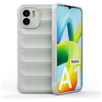 Xiaomi Redmi A1 / A2, Szilikon tok, közepesen ütésálló, 3D minta, világosszürke