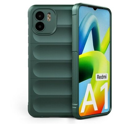 Xiaomi Redmi A1 / A2, Szilikon tok, közepesen ütésálló, 3D minta, sötétzöld