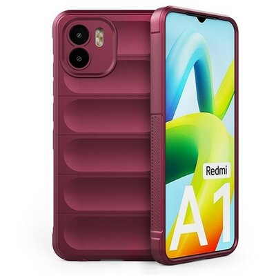 Xiaomi Redmi A1 / A2, Szilikon tok, közepesen ütésálló, 3D minta, bordó