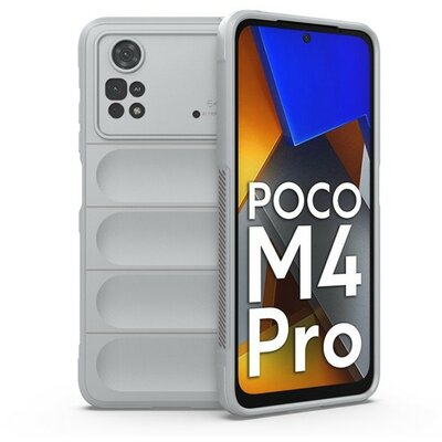 Xiaomi Poco M4 Pro 4G, Szilikon tok, közepesen ütésálló, 3D minta, világosszürke