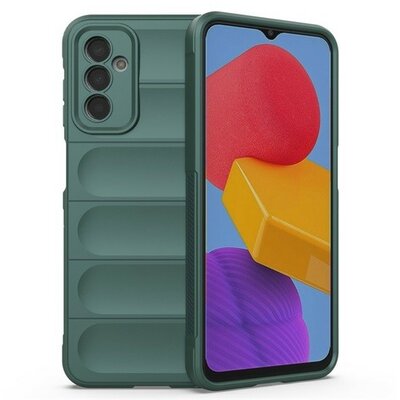 Samsung Galaxy M23 5G SM-M236B, Szilikon tok, közepesen ütésálló, 3D minta, sötétzöld