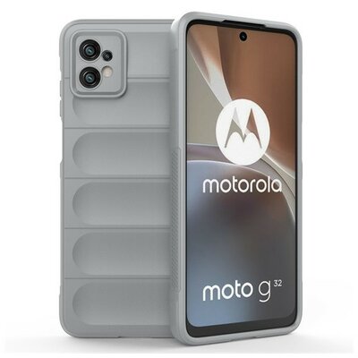 Motorola Moto G32, Szilikon tok, közepesen ütésálló, 3D minta, világosszürke