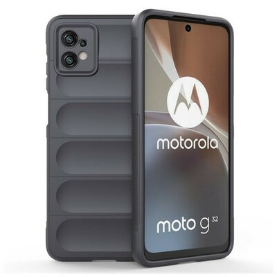 Motorola Moto G32, Szilikon tok, közepesen ütésálló, 3D minta, sötétszürke