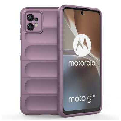 Motorola Moto G32, Szilikon tok, közepesen ütésálló, 3D minta, lila