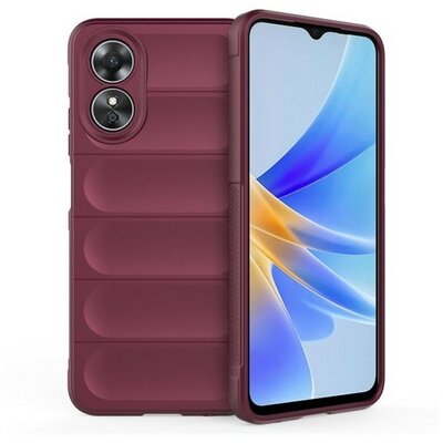 Oppo A17, Szilikon tok, közepesen ütésálló, 3D minta, bordó