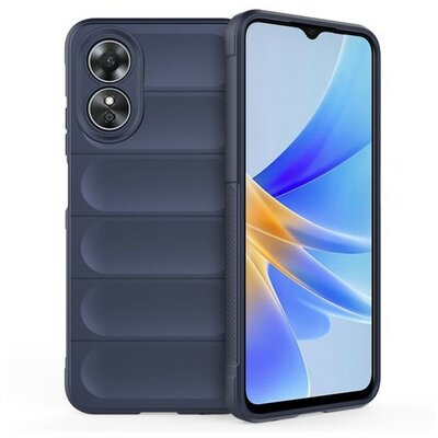 Oppo A17, Szilikon tok, közepesen ütésálló, 3D minta, sötétkék