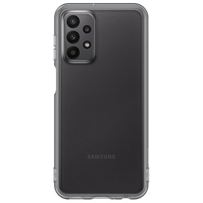 Samsung Galaxy A23 5G SM-A236U, Szilikon tok, átlátszó/fekete, gyári