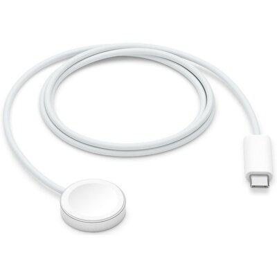 Apple Watch töltő, USB Type-C kábellel, 100 cm, mágneses, MX2H2ZM/A utódja, Apple, fehér, gyári