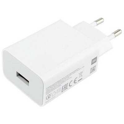 Hálózati töltő adapter, 18W, USB aljzat, USB Type-C kábellel, gyorstöltés, QC 4.0, Xiaomi, fehér, gyári