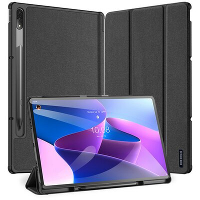 Lenovo Tab P12 Pro (12.6) TB-Q706F, mappa tok, Ceruza tartóval, Trifold, Dux Ducis Domo, fekete