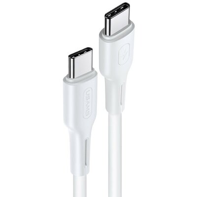 USB Type-C töltő- és adatkábel, USB Type-C, 120 cm, 5000 mA, gyorstöltés, Usams U43, fehér, US-SJ459