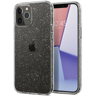 Apple iPhone 12 / 12 Pro, Szilikon tok, Spigen Liquid Crystal Glitter, átlátszó