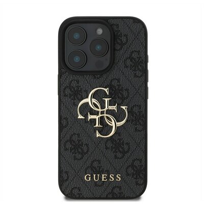 Guess PU 4G Metal Logo Apple iPhone 16 Pro Max hátlap tok, szürke