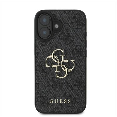 Guess PU 4G Metal Logo Apple iPhone 16 hátlap tok, szürke