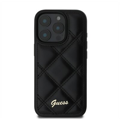 Guess PU Leather Quilted Apple iPhone 16 Pro Max hátlap tok, fekete