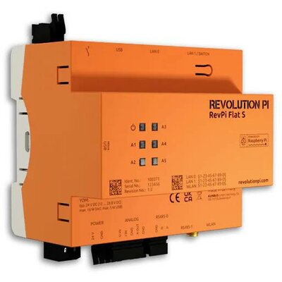 Revolution Pi by Kunbus RevPi Flat S 32 GB WiFi-BT PR100371 SPS bővítő egység 24 V