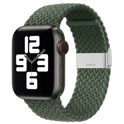 Apple Watch 1-6, SE, SE (2022) (42 / 44 mm) / Watch 7-9 (45 mm) / Watch Ultra (49 mm), textíl pótszíj, állítható, szőtt stílusú, zöld