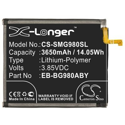 Samsung Galaxy S20 / S20 5G SM-G980 / G981, Akkumulátor, 3650 mAh, Li-Polymer, Cameron Sino, kompatibilis