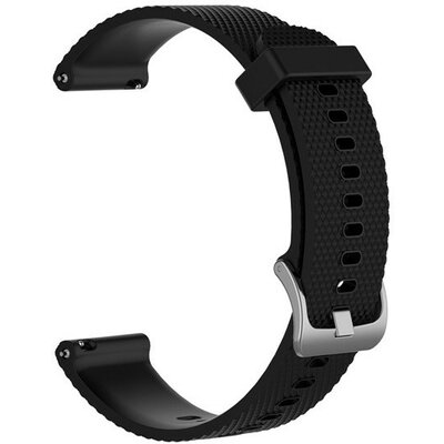 Garmin Vivoactive 3 / Vivomove HR, szilikon pótszíj, állítható, keresztben csíkos minta, fekete