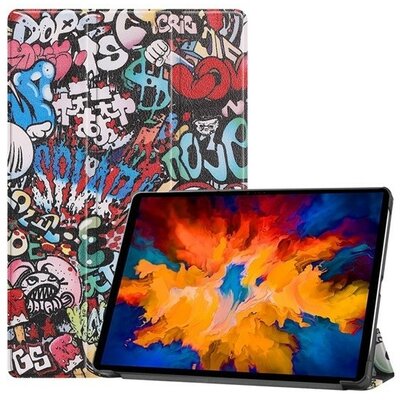 Lenovo Tab P11 Pro (11.5) TB-J706F / J706L, mappa tok, graffiti minta, Trifold, színes