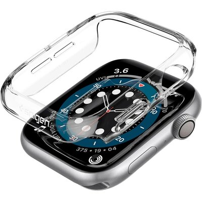 Apple Watch 4-6, SE (40mm), Műanyag védőkeret, szíj nélkül, Spigen Thin Fit, átlátszó