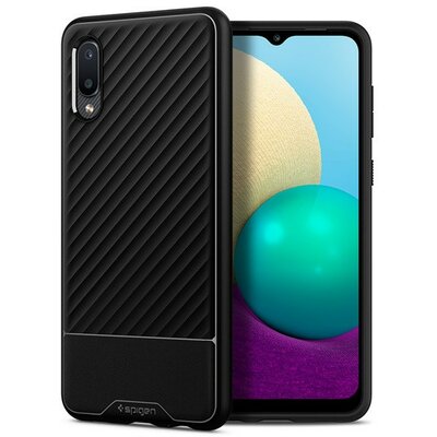 Samsung Galaxy A02 SM-A022F, Szilikon tok, Spigen Core Armor, karbon minta, fekete