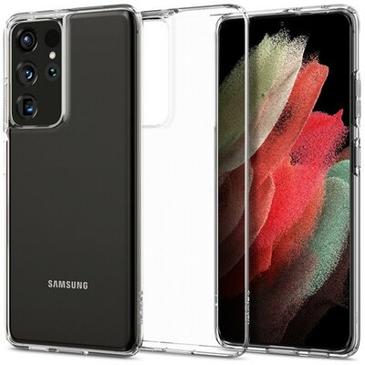 Samsung Galaxy S21 Ultra 5G SM-G998, Szilikon tok, Spigen Crystal Flex, átlátszó