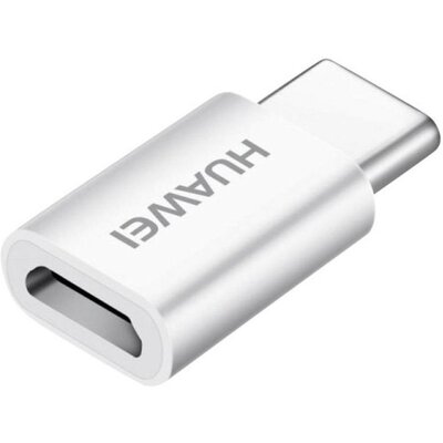 Adapter, USB Type-C - microUSB átalakító, Huawei, fehér, gyári