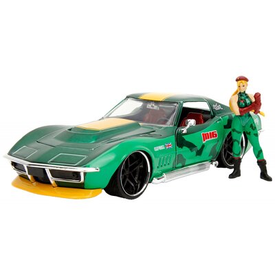 JADA TOYS Street Fighter 1969 Chevrolet Corvette Stingray ZL1 Cammy White figurával Kész modell Személygépkocsi modell