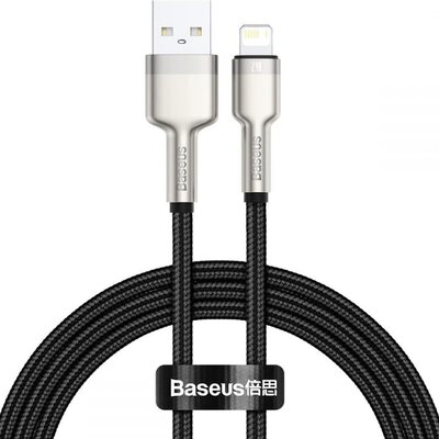 BASEUS kábel USB A - Lightning 2,4A Cafule Metal 1 m fekete