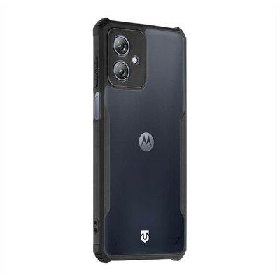 Motorola Moto G54, Szilikon tok, közepesen ütésálló, légpárnás sarok, Tactical Quantum Stealth, átlátszó/fekete