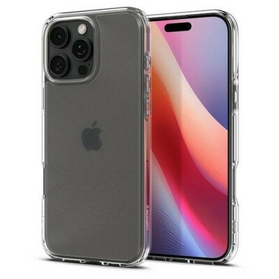 Apple iPhone 16 Pro Max, Műanyag hátlap védőtok + szilikon keret, Spigen Ultra Hybrid Matte, áttetsző/fehér