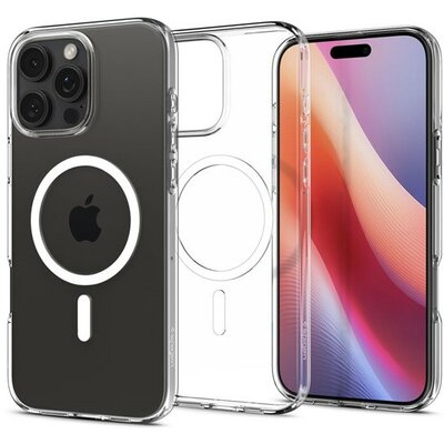 Apple iPhone 16 Pro Max, Szilikon tok, Magsafe töltővel kompatibilis, Spigen Liquid Crystal Mag, átlátszó