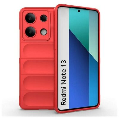 Xiaomi Redmi Note 13 4G, Szilikon tok, közepesen ütésálló, 3D minta, piros