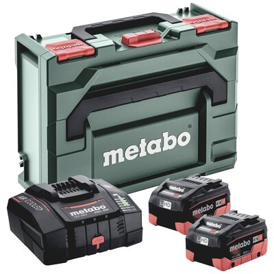 Metabo Basic-Set 2x LiHD 10 Ah + ASC 290 + metaBOX 145 685304000 Szerszámakku és töltő 18 V 10 Ah LiHD