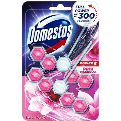 Domestos Power5+ professzionális WC illatosító rúd Pink Magnólia 2db-os